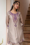 Royal Plum Embroidered Kurta Set