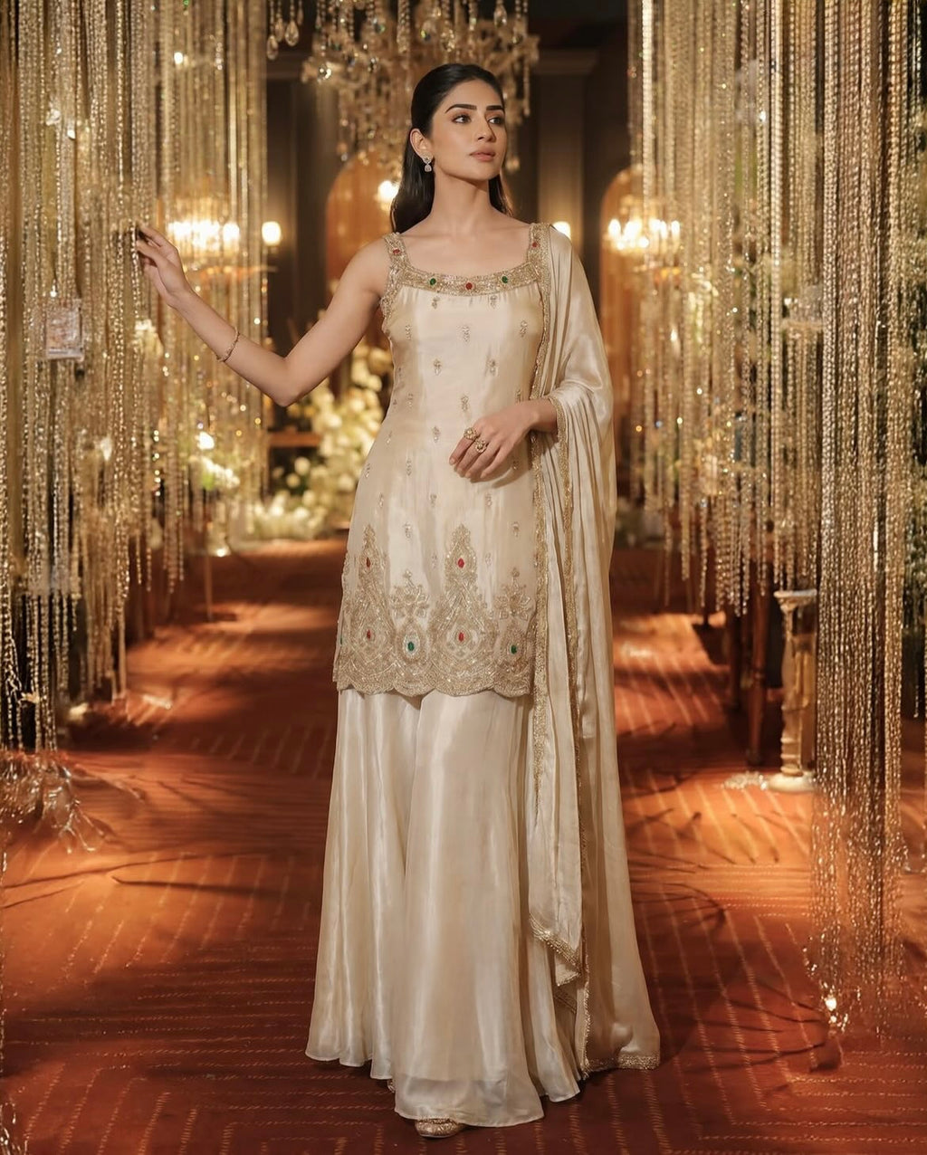 Ivory Heritage Sharara Set