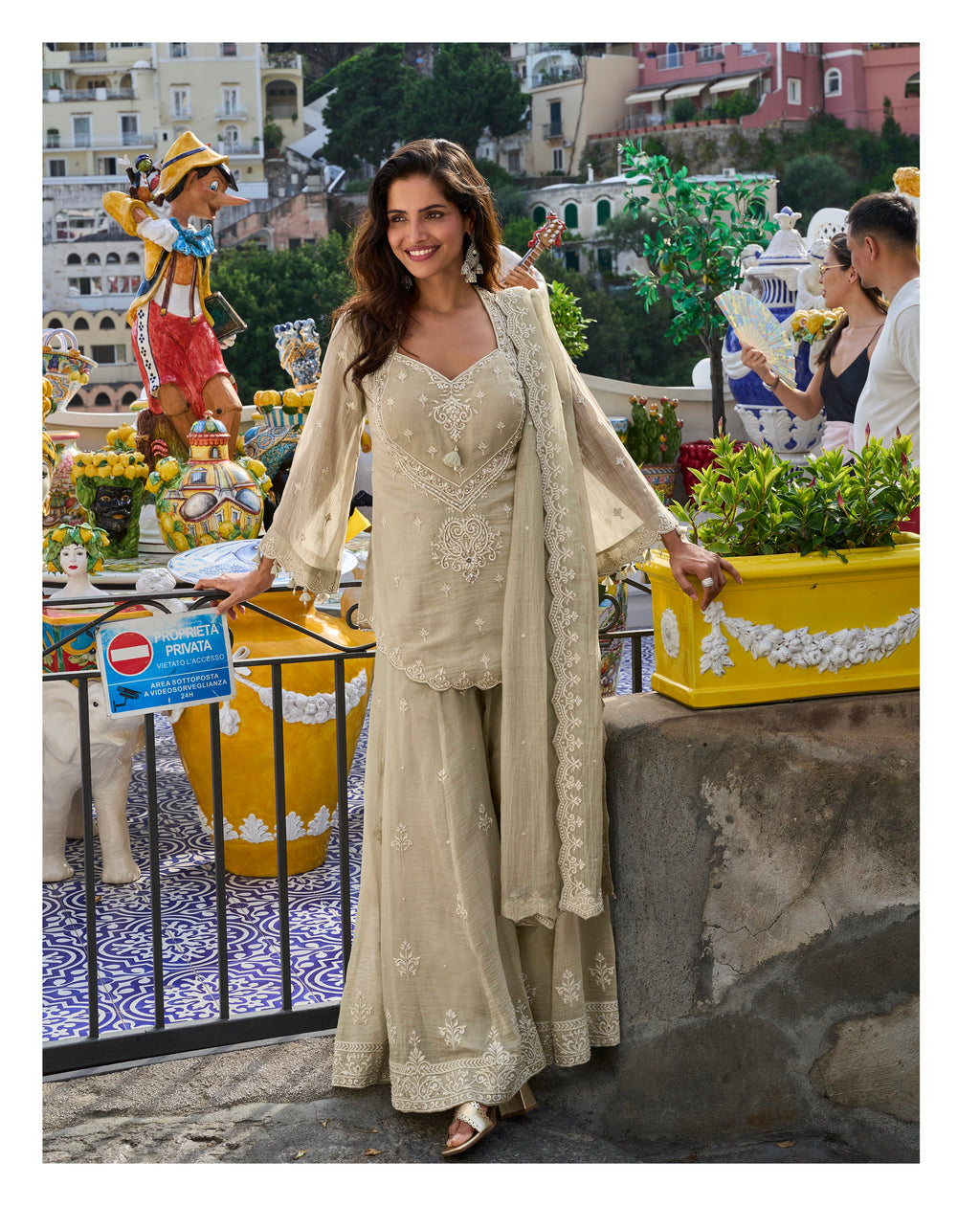 Ivory Heritage Embroidered Sharara Set