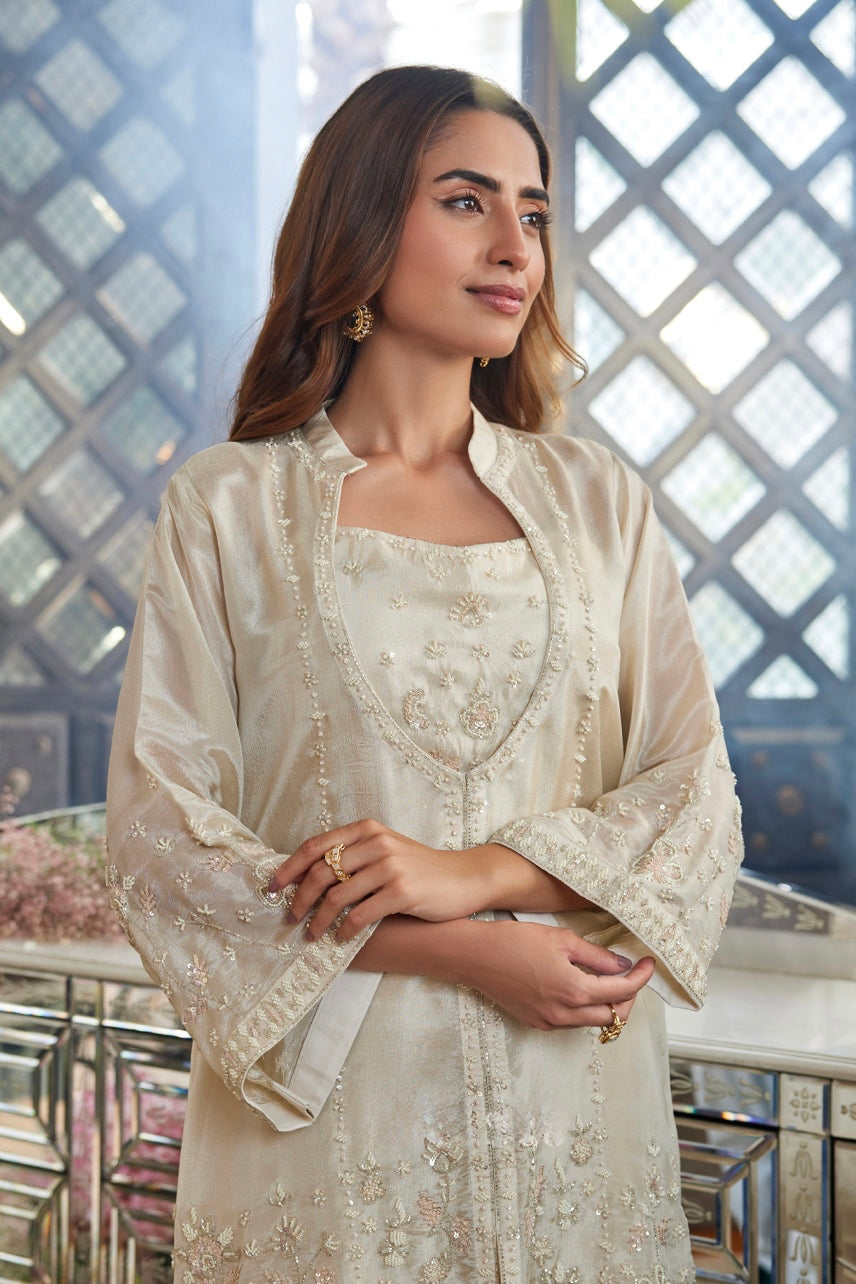 Ivory Bloom Embroidered Co-ord Set