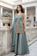 Sage Blue Heritage Embroidered Suit Set