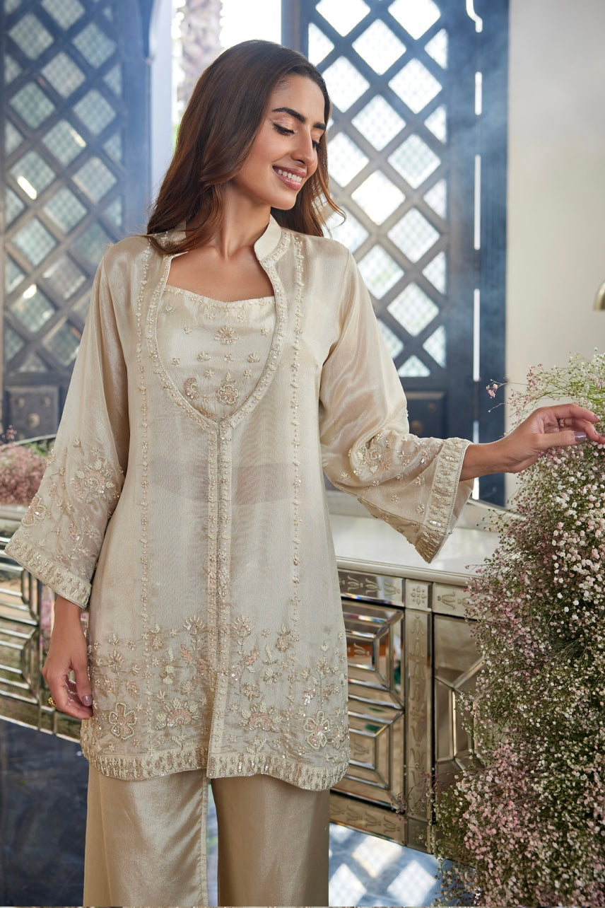 Ivory Bloom Embroidered Co-ord Set