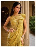 Mustard Gold Sequin Drape Set