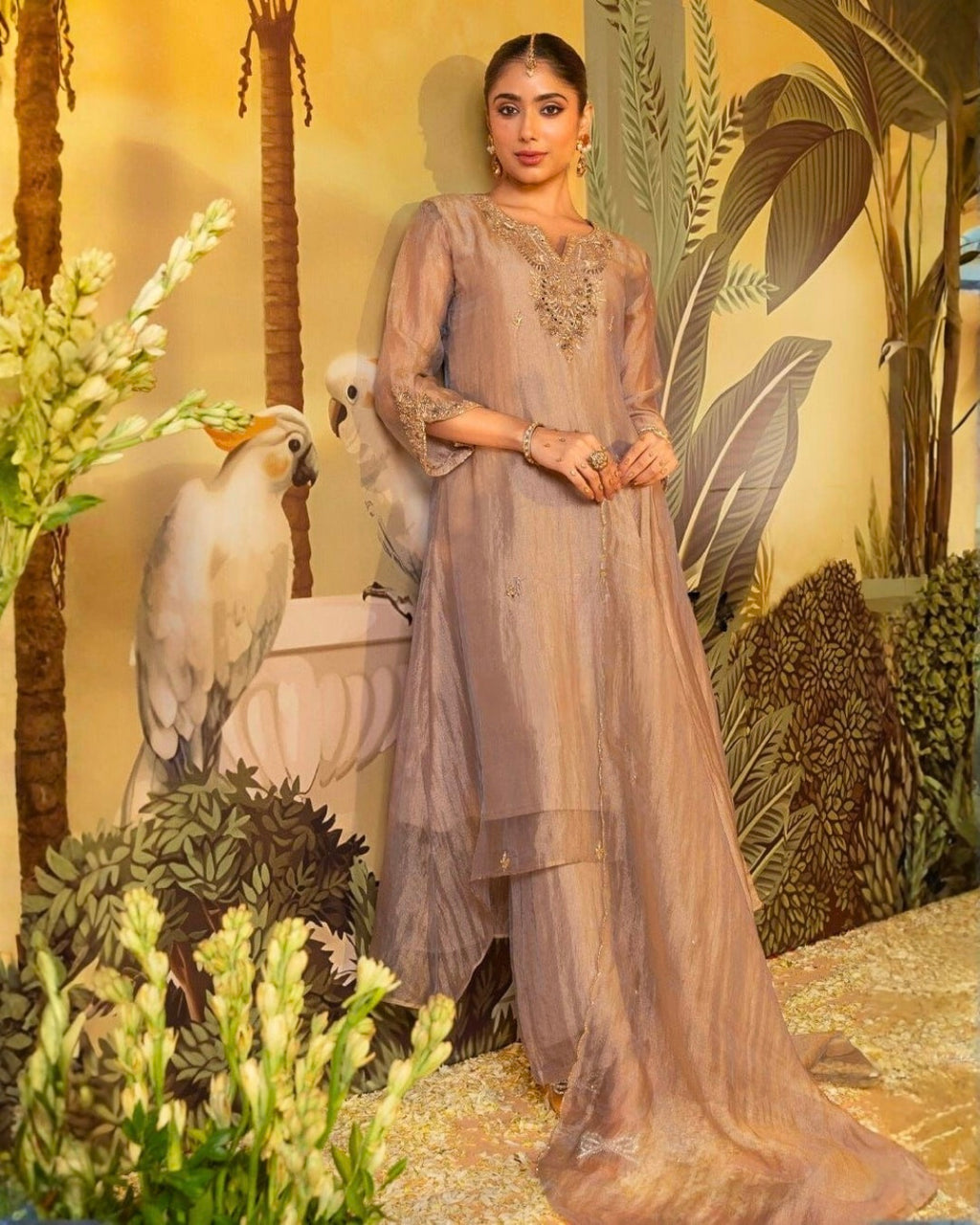Champagne Beige Handworked Kurta Set