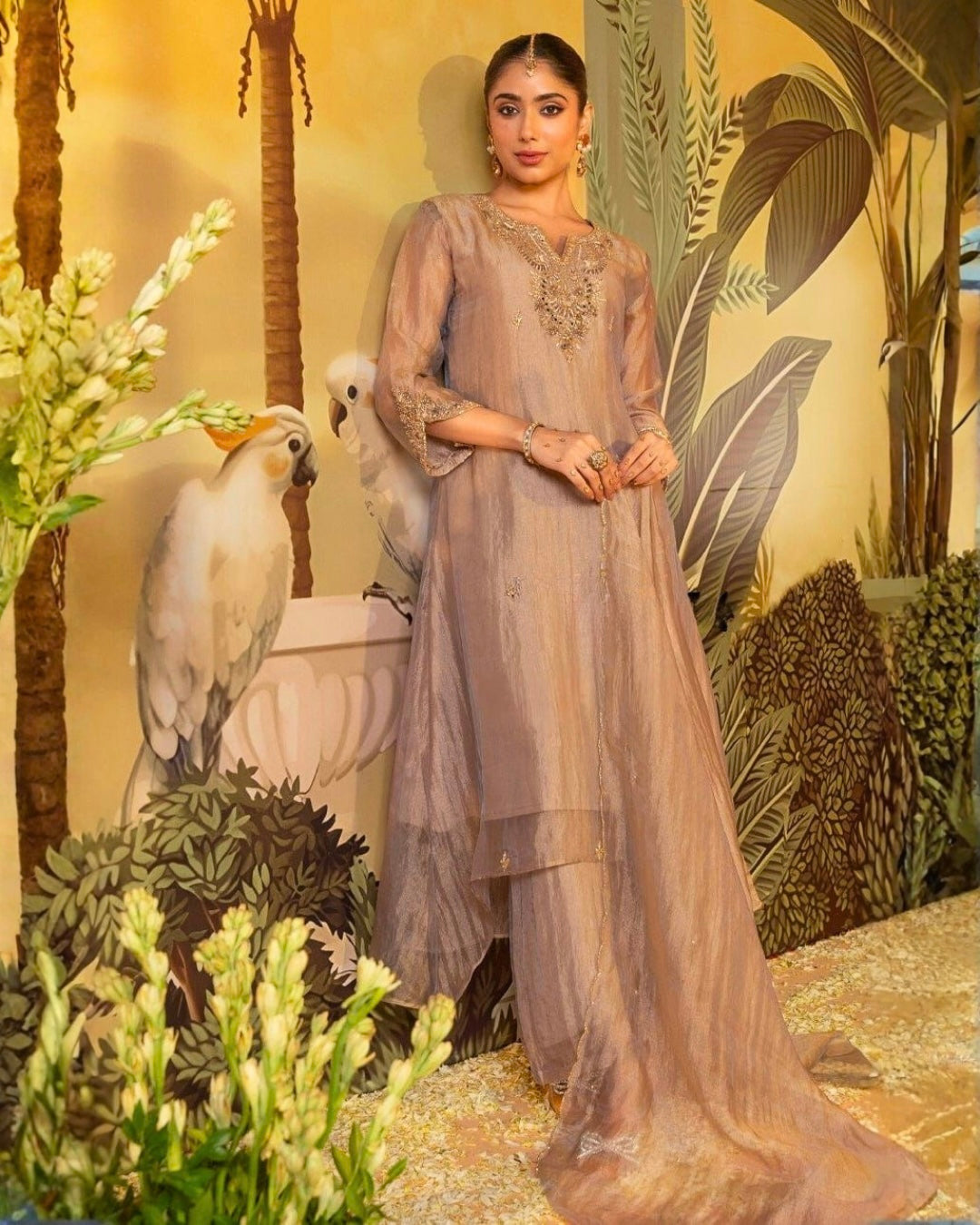 Champagne Beige Handworked Kurta Set