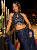 Midnight Blue Embellished Mermaid Lehenga Set