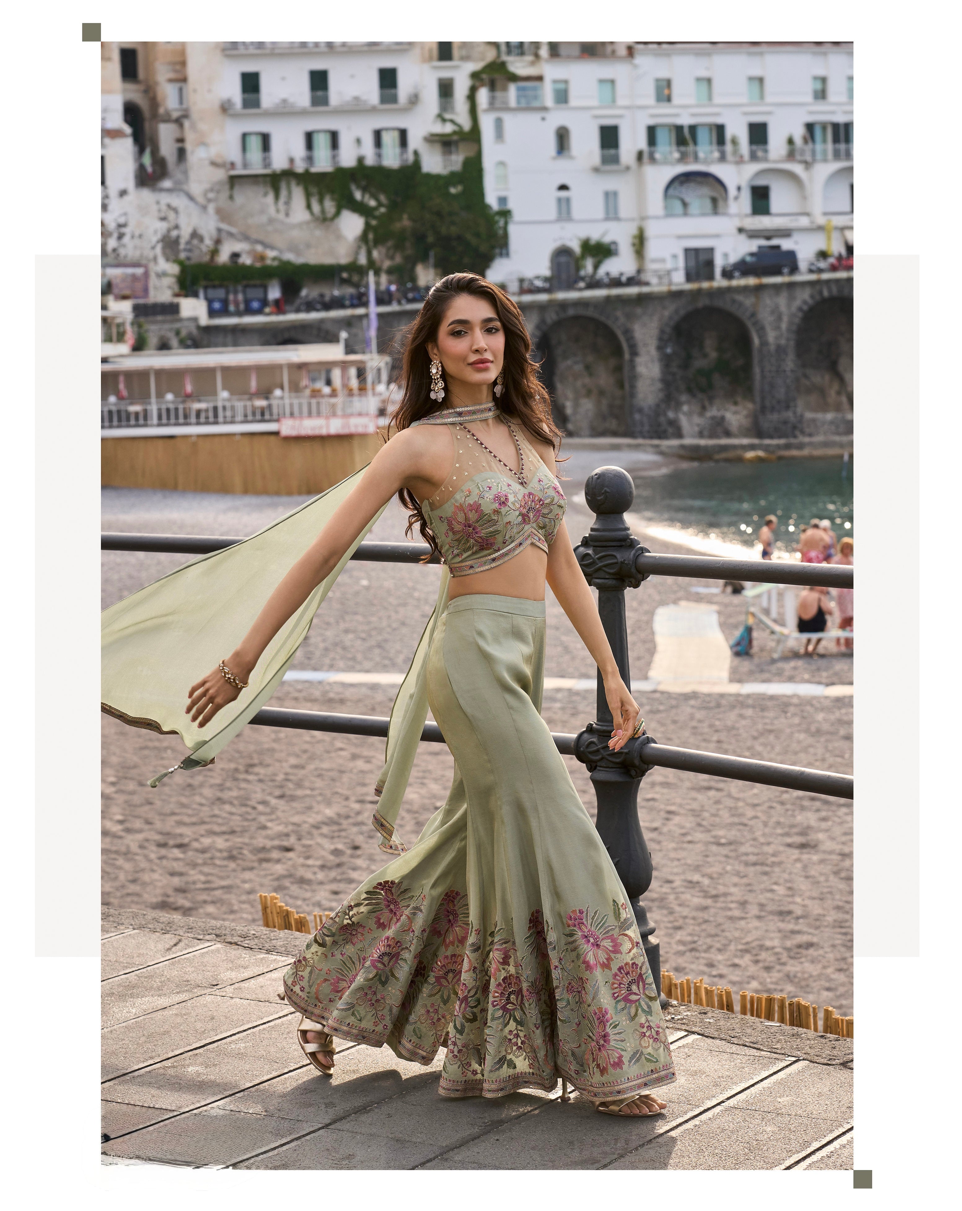 Sage Bloom Embroidered Co-Ord Set
