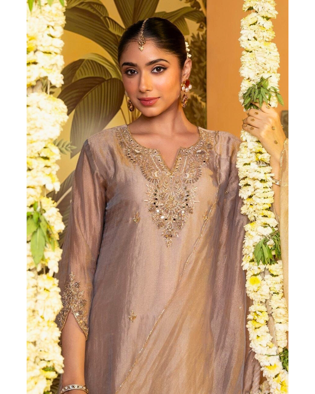 Champagne Beige Handworked Kurta Set