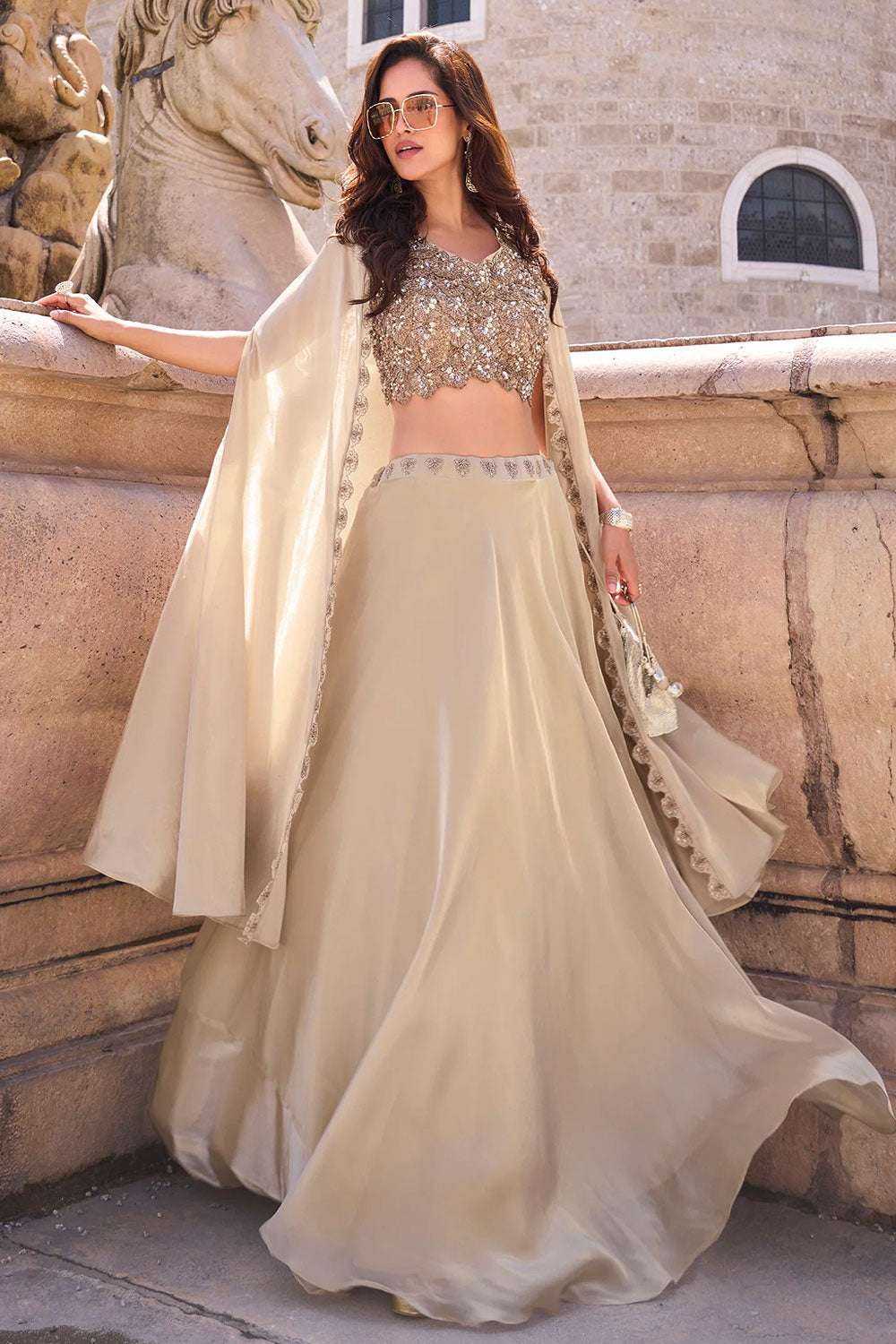 Ivory Luxe Sequin Embroidered Lehenga Set