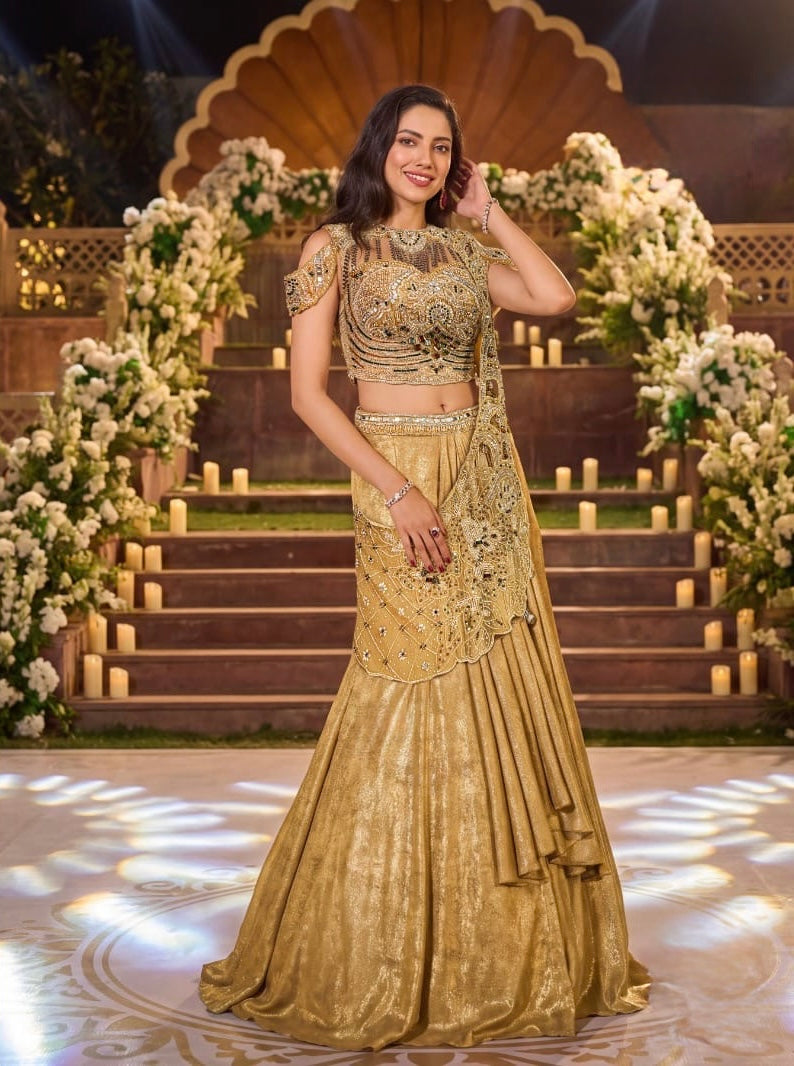 Regal Gold Embellished Lehenga Set