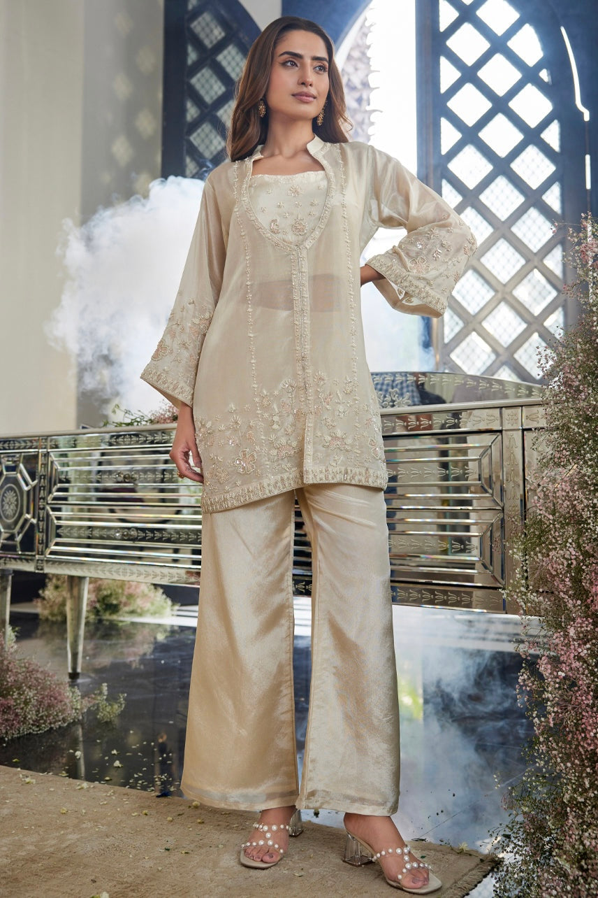 Ivory Bloom Embroidered Co-ord Set