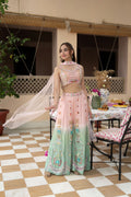 Pastel Pink & Mint Green Embroidered Lehenga Set