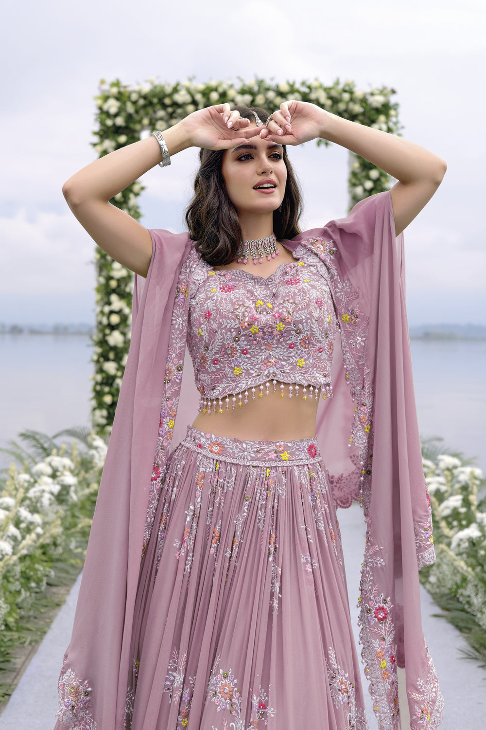 Blush Bloom Mirror Lehenga Set