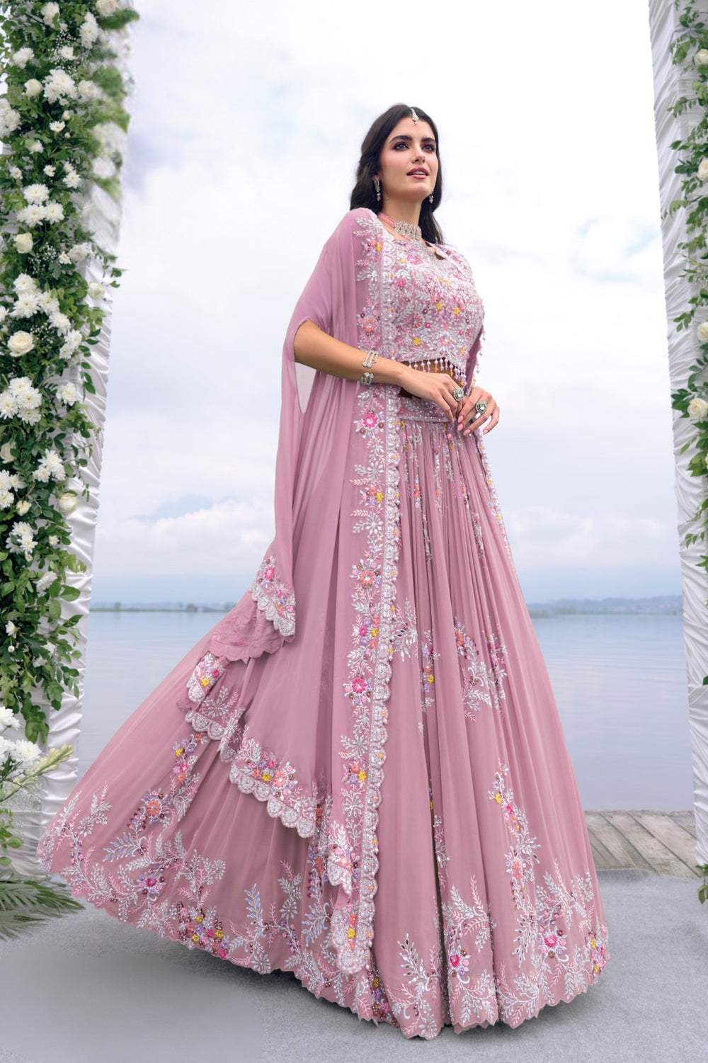 Blush Bloom Mirror Lehenga Set